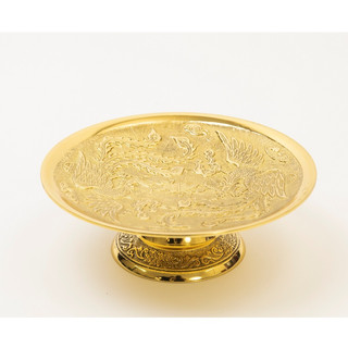  Dĩa trái cây thờ cúng Song Phụng  Cao 7cm x Rộng 21cm  Nặng 800g bằng đồng thương hiệu Thuận Phát bảo hành 5 năm 