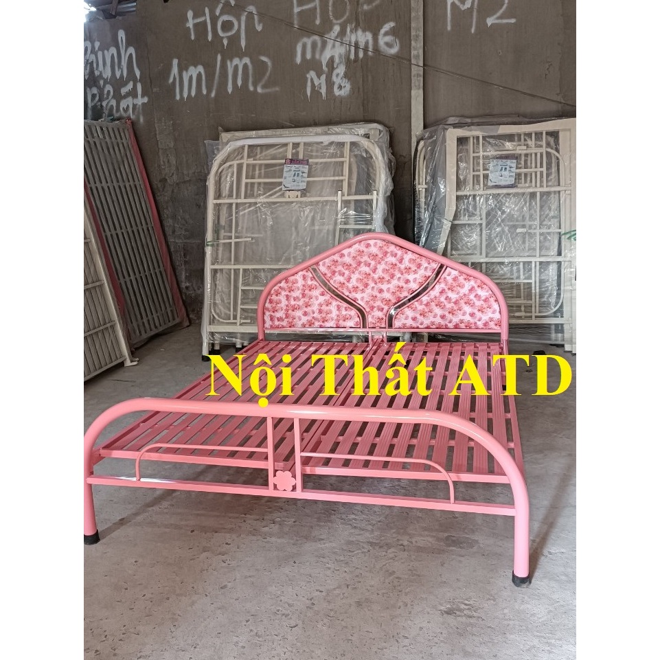 Giường sắt 1m8x2m, 1m6, 1m4, 1m2, 1m giường sắt TRÒN cao cấp 49 sơn tĩnh điện.