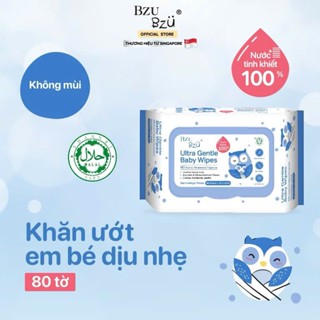  Khăn Ướt Em Bé BZU BZU Ultra Gentle Baby Wipes Dịu Nhẹ Không Mùi Gói 80 Tờ 