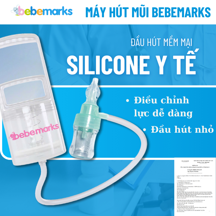 [CHÍNH HÃNG] Máy hút mũi cho bé BEBEMARKS hút mũi cho bé, hút mũi cho bé ĐẦU SILICONE MỀM MẠI