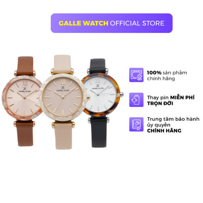 Đồng hồ nữ Daniel Klein Watch DK.1.12544 mặt nhỏ kính cứng chống xước, chống nước, dây da đeo tay cao cấp chính hãng