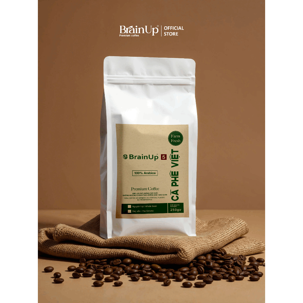 Cà phê nguyên chất Brain Up 5 – Arabica Brazil (250gr/ 500gr)