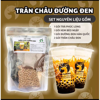 Set Trà Sữa THE GARDEN Tự Pha Trân Châu Đường Đen, Matcha 7 vị 6-8 Ly THE GARDEN