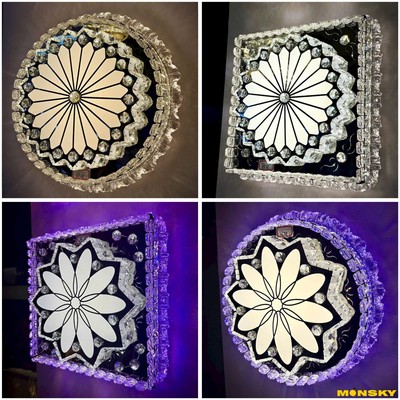 Đèn ốp MONSKY LED PANEL pha lê 500x 500mm 68W Siêu đẹp - Hàng LED cao cấp hiện đại