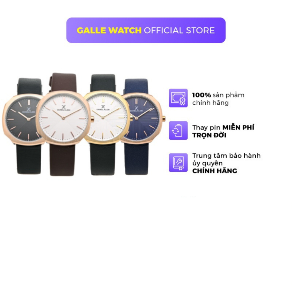 Đồng hồ nữ Daniel Klein Watch DK.1.12654 mặt nhỏ kính cứng chống xước, chống nước, dây da đeo tay ca