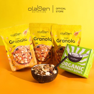 Combo 3 Túi 400gr Granola Siêu Hạt Vị Truyền Thống Tặng 1 Bộ Bát Muỗng Dừa - Hạt ngũ cốc dinh dưỡng by OLABEN NUTRITION