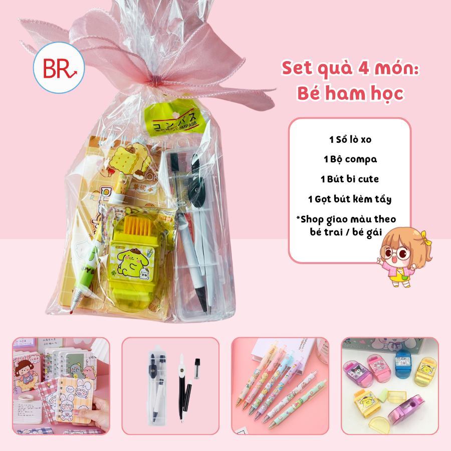 Set Đồ Dùng Học Tập Bé Yêu Ơi! – Quà Tặng Cho Bé Trai, Bé Gái Dịp Khai Giảng, Quà Tặng 1/6 Dễ Thương Đầy Đủ Món 02805