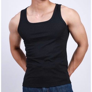Áo tập gym nam, áo ba lỗ nam cổ tròn cotton gân ôm body, tôn dáng, thấm hút mồ hôi