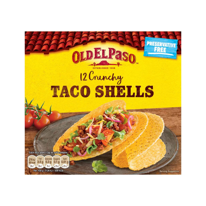 🌮 [USA] Hộp 12 Vỏ Bánh Taco ORTEGA Yellow Corn Shells 140g / like Old El Paso OLDelPASO