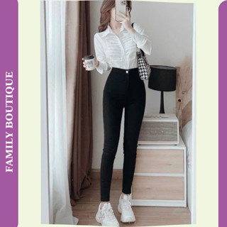 Quần jean nữ chất liệu skinny cạp cao ôm eo , quần bò giấy ôm tôn dáng ống rộng co dãn 4 chiều phong cách