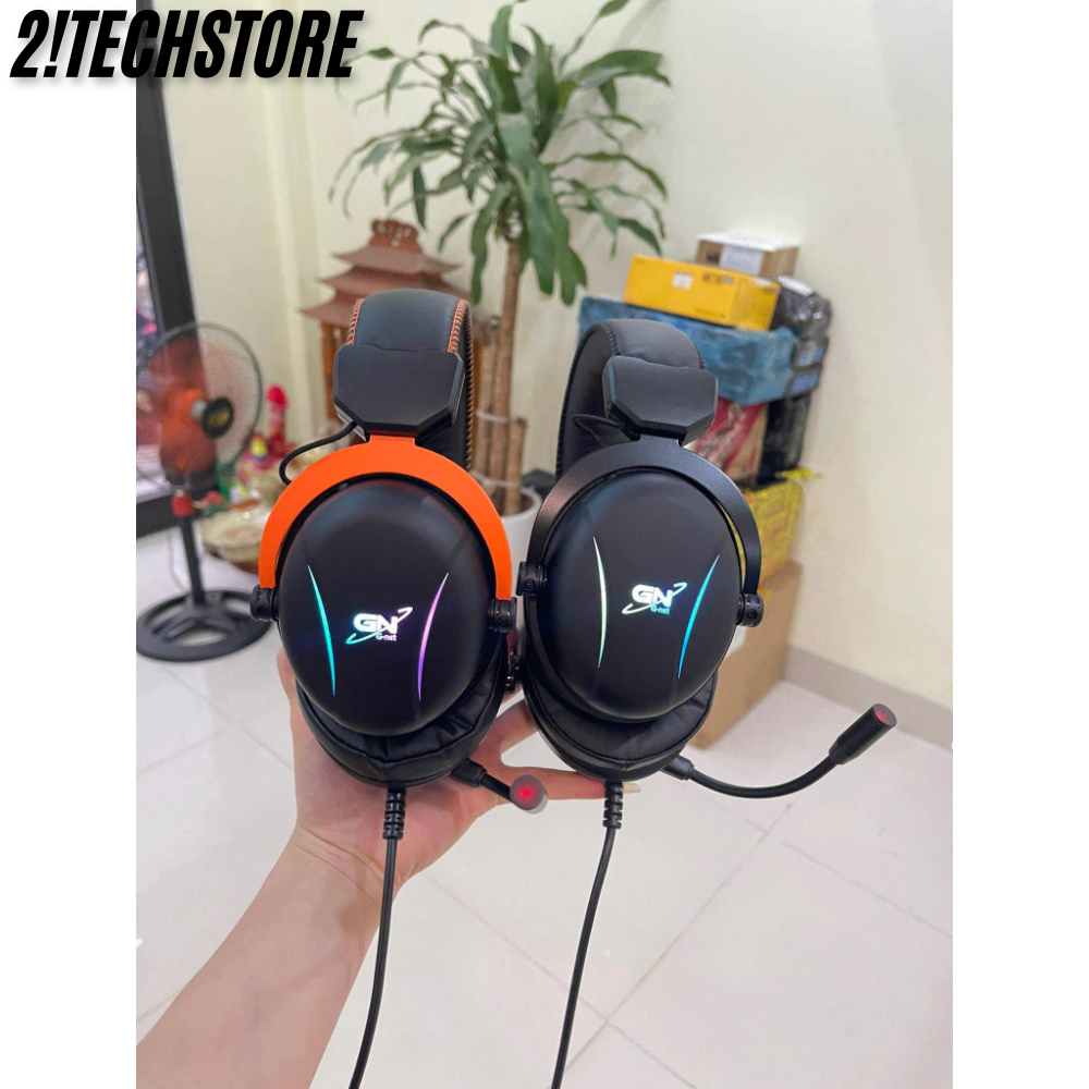 Tai Nghe Chơi Game G-Net GX6 7.1 Led RGB - Tai nghe Chụp Tai PC-Gaming Màu Đen / Cam, BH 12T