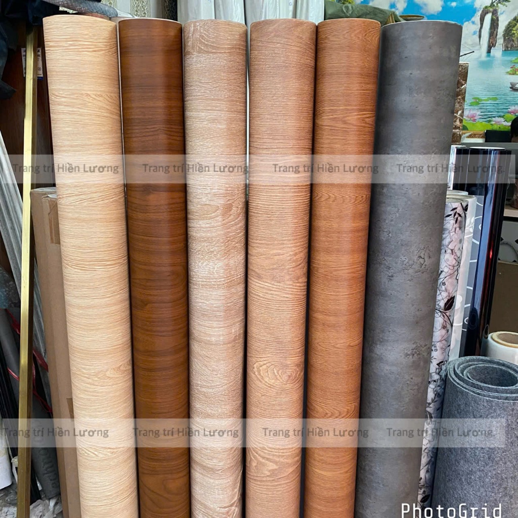 Giấy dán tường vân gỗ sẵn keo bóc dán khổ rộng 120cm và 60cm
