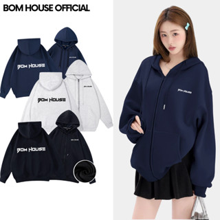 Áo Hoodie Zip BOM HOUSE Có 2 Túi Trong Nhiều Màu Form Rộng Nam Nữ Unisex