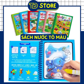 Sách Nước Tô Màu Ma Thuật Cho Bé – Tranh Tô Màu Đa Chủ Đề Sáng Tạo, Tặng Kèm Bút Vẽ Tiện Lợi TD