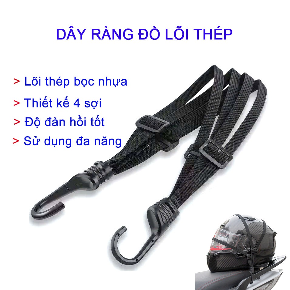 Dây Ràng Đồ Lên Xe Máy Tiện Dụng, Lõi Thép Chắc Chắn