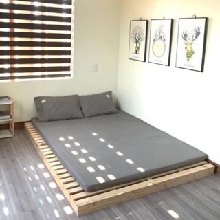 Giường Pallet Gỗ Hộp Kê Đệm Cao 10cm Gấp Gọn Nhập Khẩu Mỹ Kín Gầm, Đầy Đủ Màu Sắc, Hỗ Trợ BH 1 Đổi 1