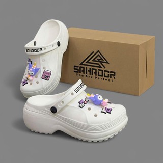Dép Sục Nữ Form Dày Tăng Chiều Cao, SAHADOR Chính Hãng – Gắn Charm Hoạt Hình Đáng Yêu Kuromi CRS03