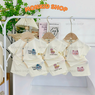 Combo 3- Combo 5 Bộ sơ sinh cộc tay trơn HX, chất thun lạnh hàn quốc cho bé sơ sinh size 0-9 tháng