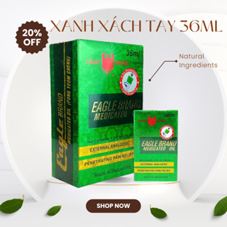 [Chính Hãng] Dầu Gió Xanh Con Ó 36ml 2 Nắp Tiêu Chuẩn Mỹ  Made SINGAPORE