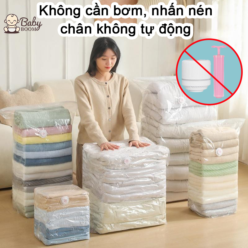 【Túi Nén Không Bơm】 Babyboom Túi nén chân không ba chiều dày không chân không Túi lưu trữ