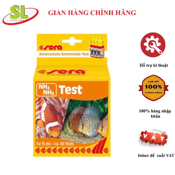 Bộ Test kiểm tra NH3/NH4, Hộp test NH3 kiểm tra khí độc trong nước, Hãng Sera - Đức