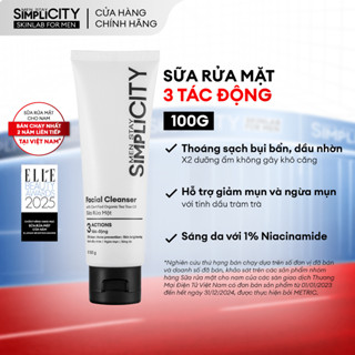Sữa rửa mặt cho nam sạch dầu nhờn ngừa mụn Men Stay Simplicity Facial Cleanser 100g
