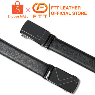 Thắt lưng nam da bò khóa tự động cao cấp chống rỉ màu đen sang trọng thời trang FTT Leather DF2204