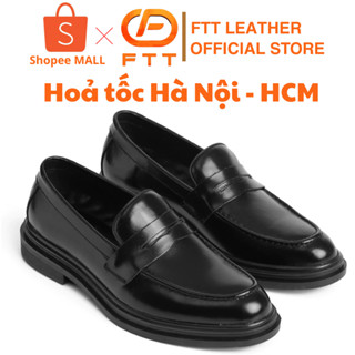 Giày Penny Loafer nam chính hãng cao cấp Fttleather,  độn đế nguyên khối tăng chiều cao, phối đồ đẹp