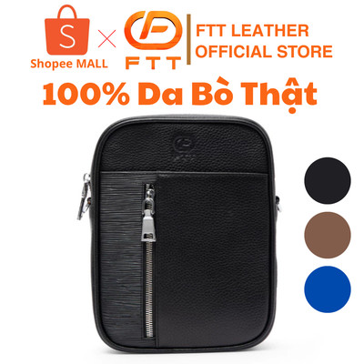 Túi đeo chéo da bò nam nhiều màu FTT Leather dây da thiết kế trơn đơn giản, thời trang, tiện lợi