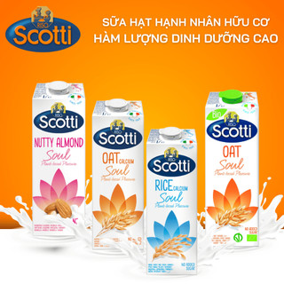   COMBO 2 HỘP 1LÍT  SỮA HẠT hữu cơ thuần chay không thêm đường RISO SCOTTI 