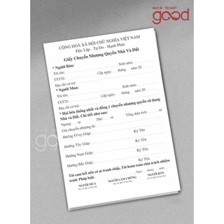 10 tờ giấy chuyển nhượng quyển sử dụng đất Kích thước a4 - in 1 mặt
