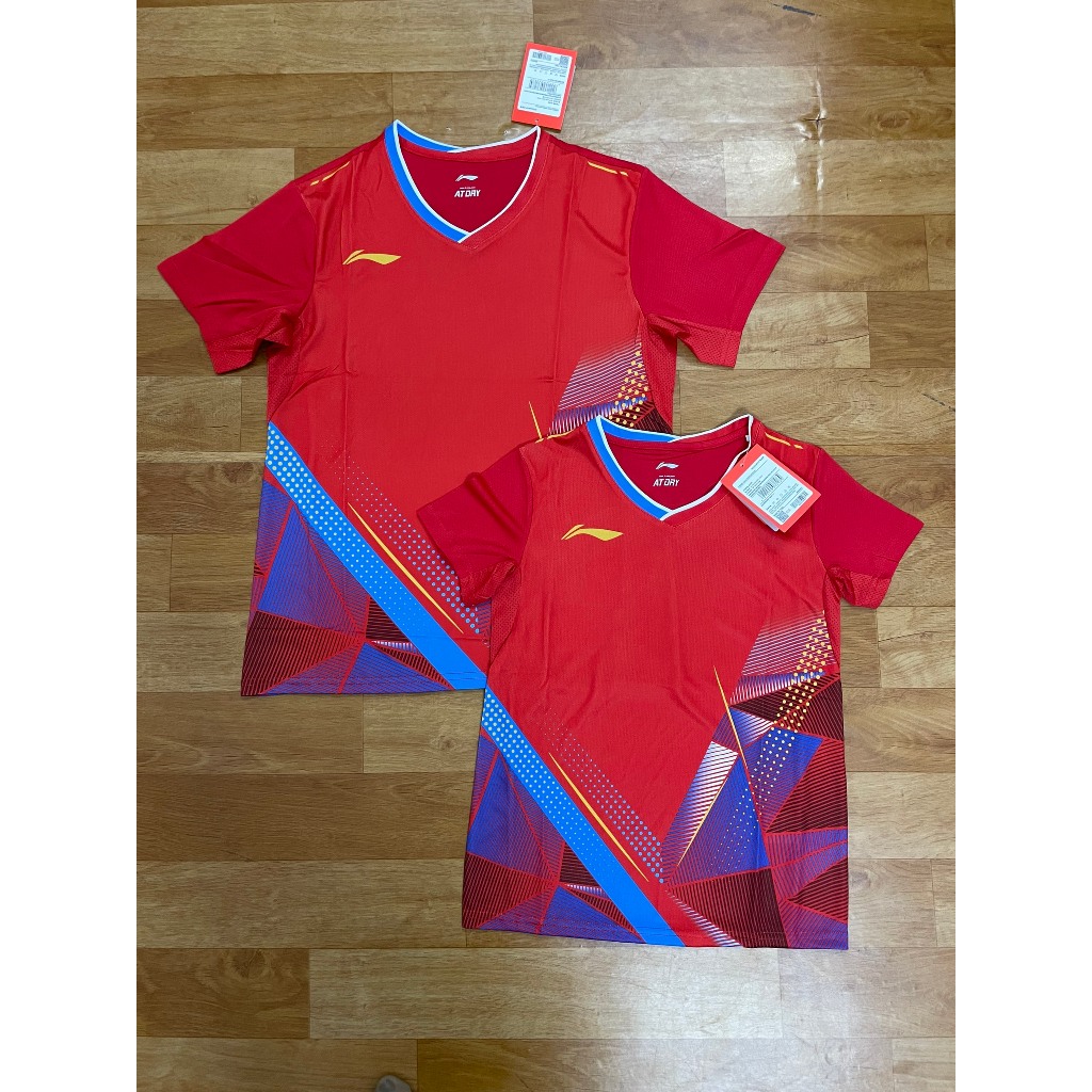 Áo cầu lông Lining 387 Đỏ (Nam,nữ)