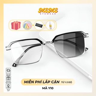  Mắt kính nam đổi màu dưới nắng chống ánh sáng xanh chống uv gọng kính vuông kim loại phối nhựa thời trang hàn quốc Y10 