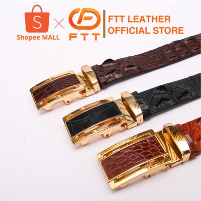 Mặt thắt lưng khóa tự động cho dây lưng da cá sấu FTT Leather thiết kế kim loại không rỉ