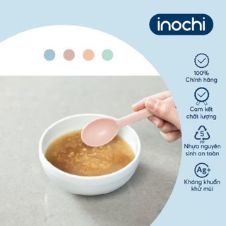 Set 4 thìa ăn cho bé Inochi Amore kháng khuẩn không BVA, Thìa ăn dặm cho bé nhựa cao cấp