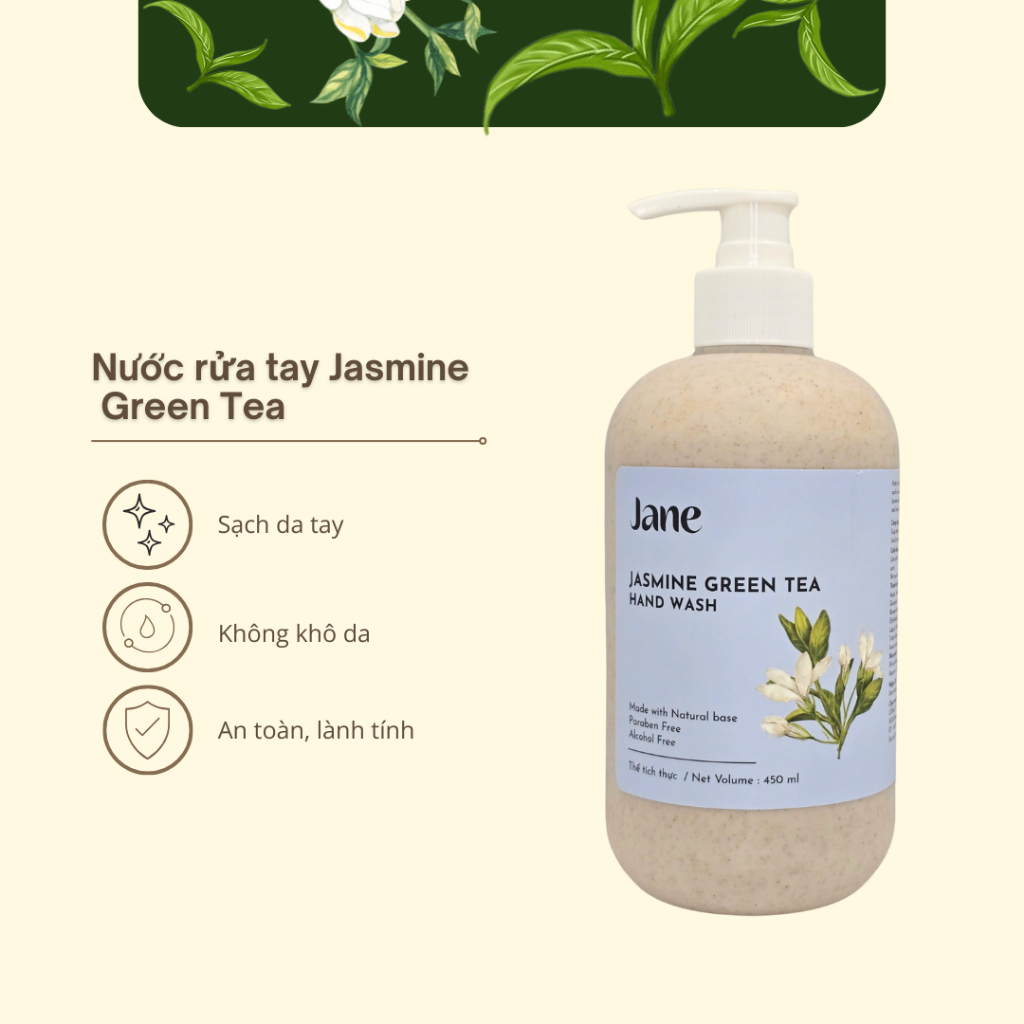 Nước rửa tay Jane Jasmine Green Tea 450ml