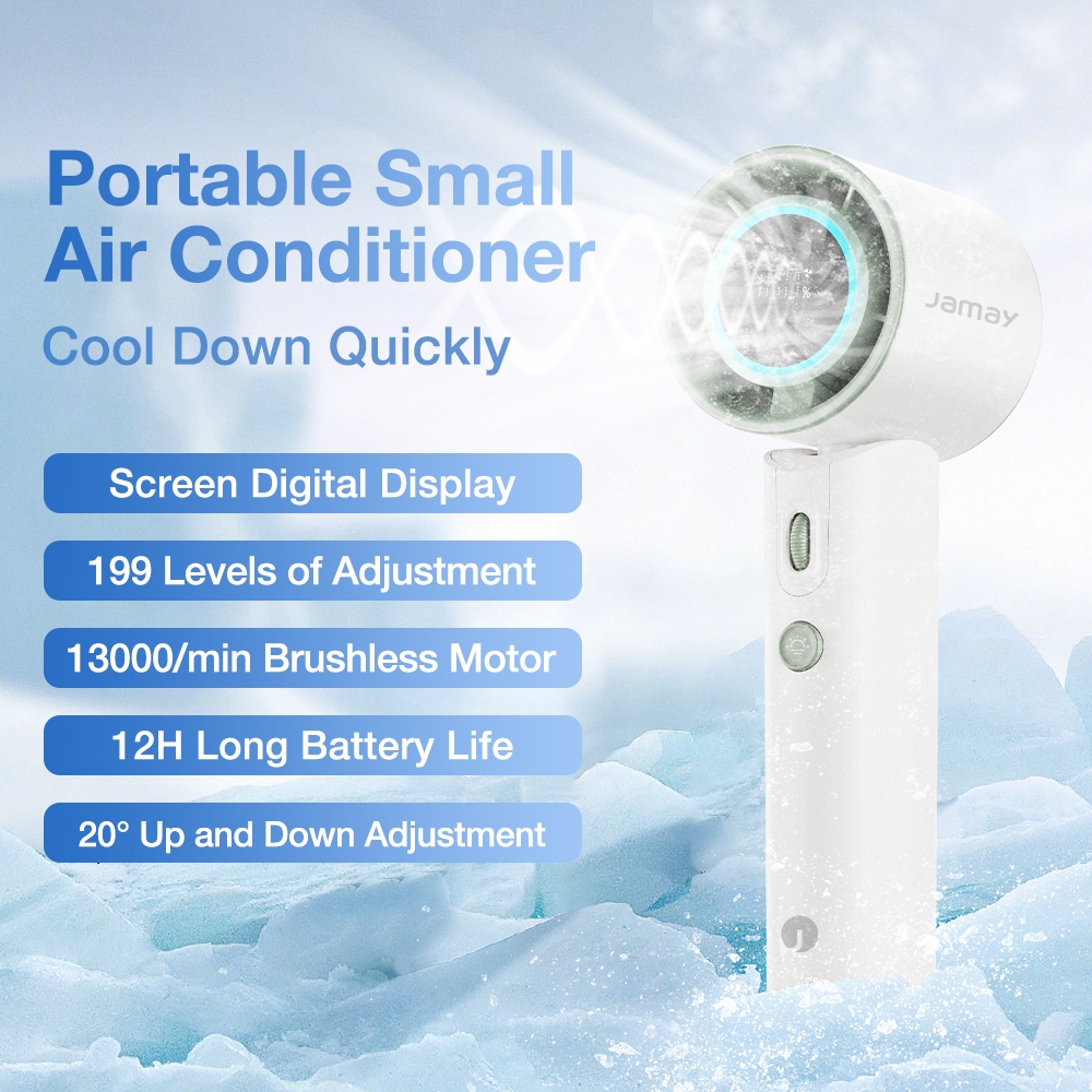 JAMAY Quạt cầm tay có chức năng đèn pin có thể cung cấp ánh sáng khẩn cấp, Turbo 8000mAh tuổi thọ cao Tay Di Động F10 | BigBuy360 - bigbuy360.vn