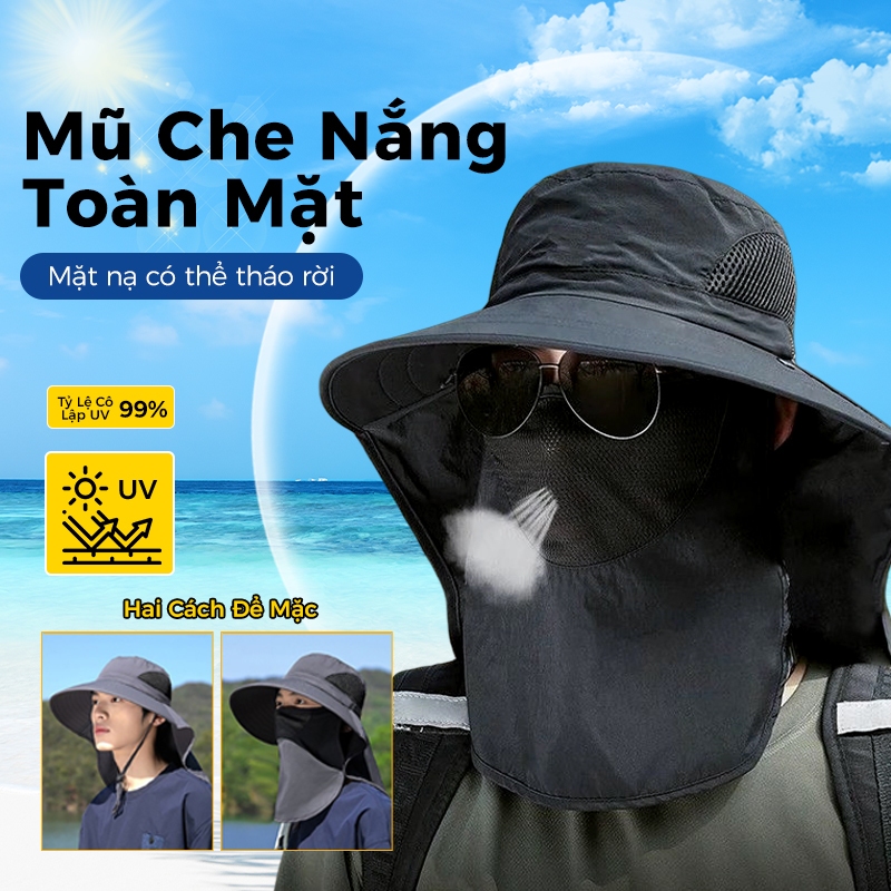 Mũ chống nắng,Mũ ngư dân,Chống gió và chống nước,UPF50+,Câu cá,Đi bộ đường dài