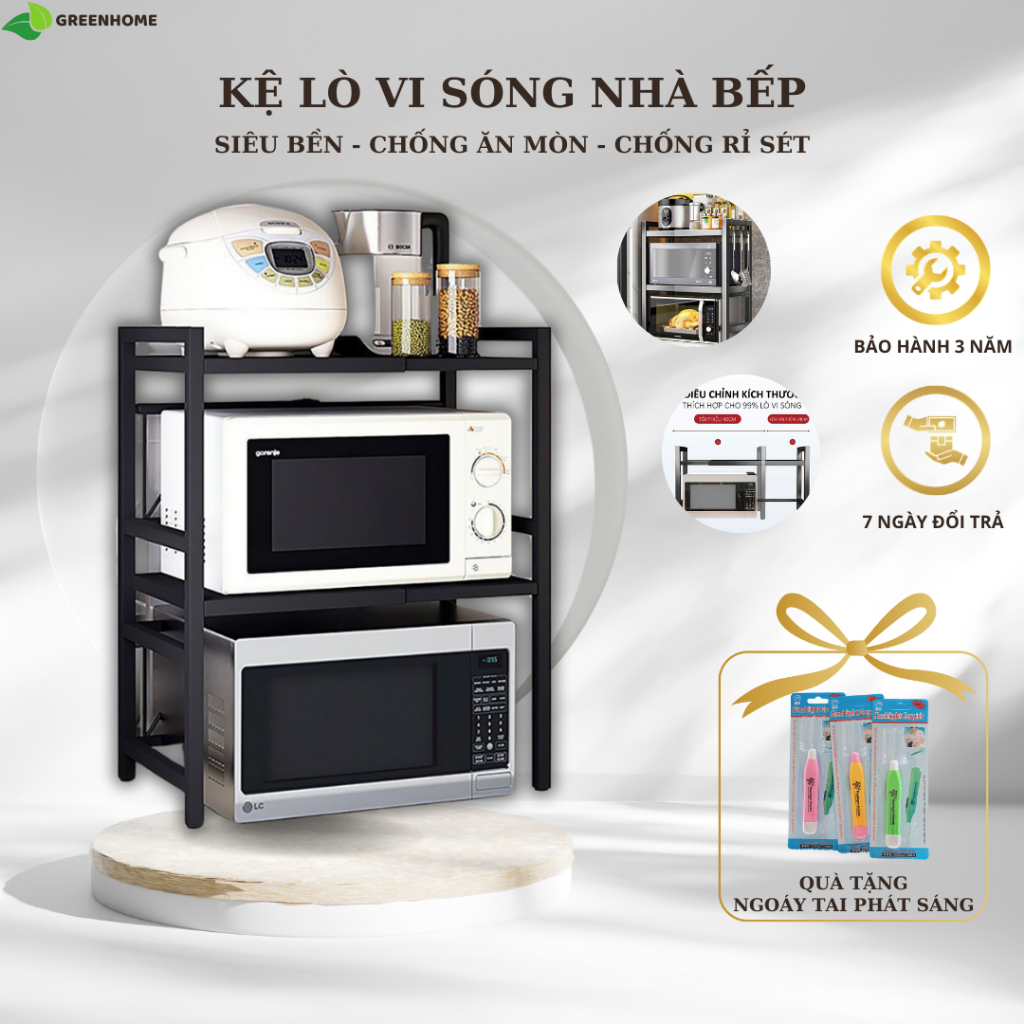 Kệ Lò Vi Sóng kích thước có thể điều chỉnh SIV 2/3 tầng - Kệ Để Lò Vi Sóng, Kệ Để Đồ Nhà Bếp