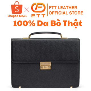 Cặp da nam công sở cao cấp FTT Leather chất liệu da bò thiết kế có khóa số bảo mật T087TG