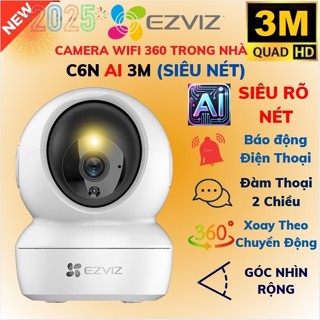 Camera Wifi Trong Nhà Xoay 360 Ezviz C6N TY+ 2M 4M 2K 1080P FULL HD [Có cổng Lan] Bảo Hành 24TH