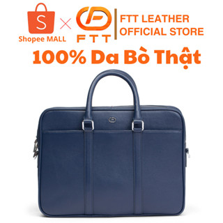 Cặp Túi Xách Công Sở FTT Leather Da Bò Có Quai Xách Và Dây Đeo Vai, Đựng Vừa Laptop, Tài Liệu A4