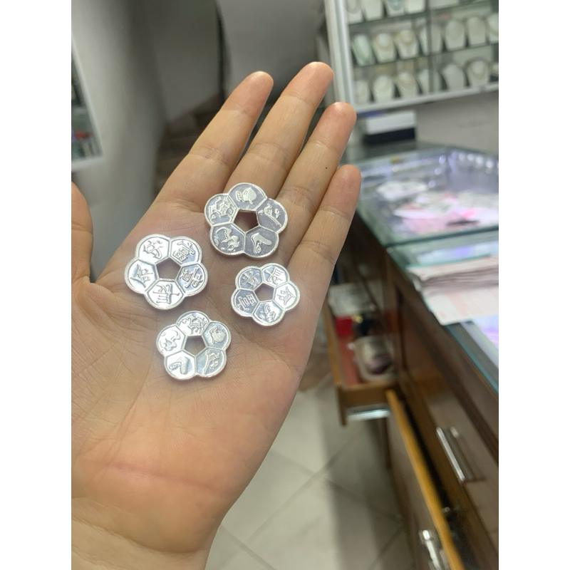 NGỌC MẬU Xu hoa mai ngũ hành bạc ta