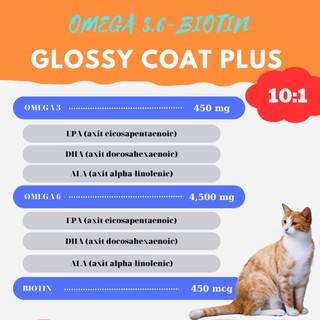 𝐆𝐋𝐎𝐒𝐒𝐘 𝐂𝐎𝐀𝐓 Bổ Da Lông (Omega 3,6 và Biotin) Giảm rụng lông - viêm da