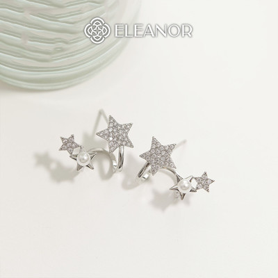 Bông tai nữ chuôi bạc 925 Eleanor Accessories ngôi sao đính đá phụ kiện trang sức khuyên tai 9883