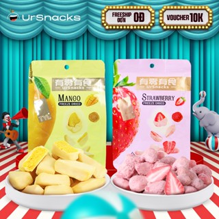 [Combo Mix 2 Loại] Xoài & Dâu Sấy Thăng Hoa Nguyên Chất Ursnacks Đồ Ăn Vặt Văn Phòng Bánh