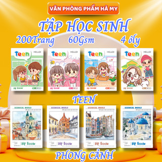 Combo 5 Quyển Tập Vở Học Sinh 200 Trang A5 Giấy 60gsm Vở 4 Ôly Vuông