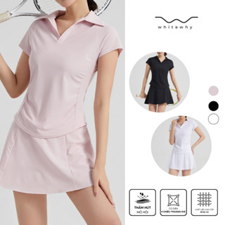 Set bộ đồ váy thể thao nữ WHITEWHY SunnyFit áo polo mix chân xòe cầu lông tennis pickleball bóng bàn