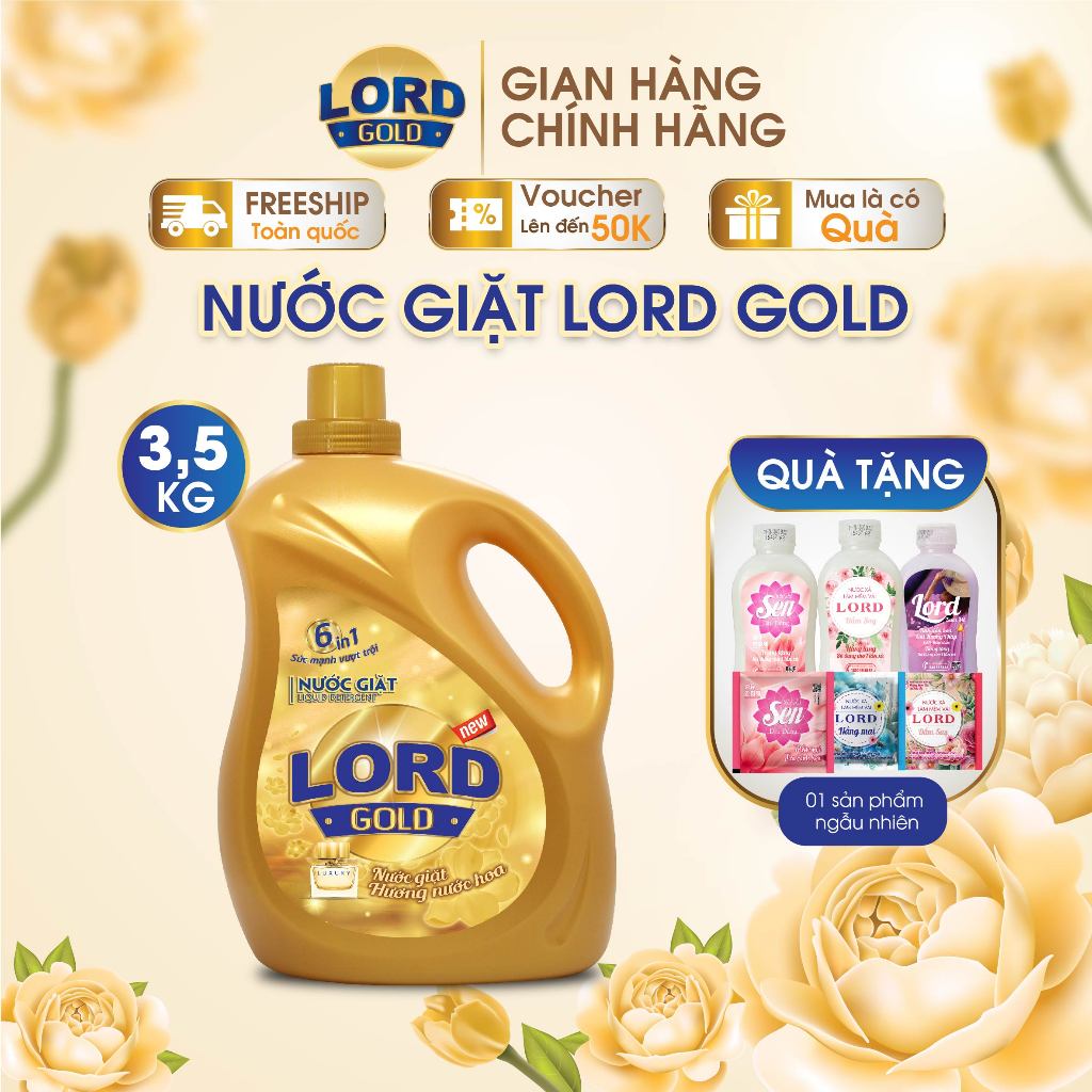 Nước Giặt Xả LORD Hương Nước Hoa Đậm Đặc Sạch Khuẩn Lưu Hương Thơm Cực Lâu 72H An Toàn Cho Da 3.5kg