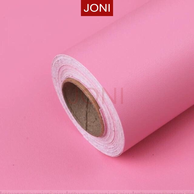 10m giấy dán tường hồng đậm trơn - 10m decal dán tường hồng đậm trơn có keo sẵn